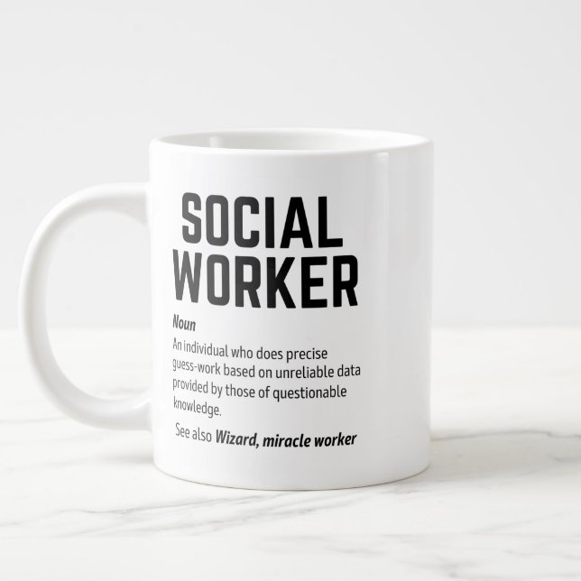 Funny Social Worker Dictionary Definition Coffee M Jumbo Mugg (Vänster)