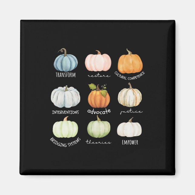 Funny Social Worker Halloween Fall Pumpkin Thanksg Magnet (Framsidan)