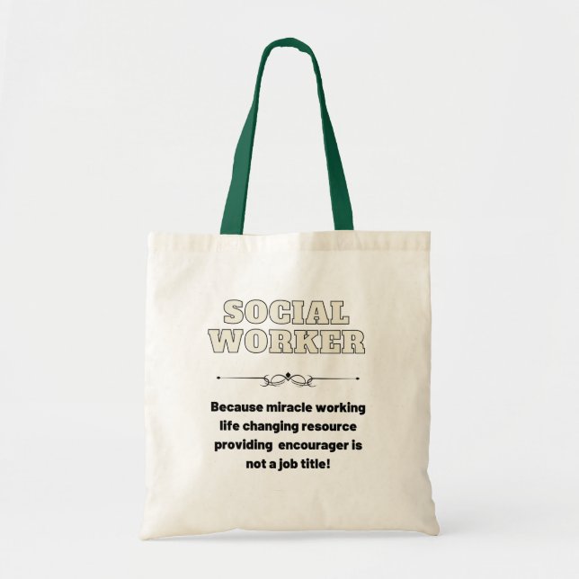 Funny Social Worker-jobbtitel Tote Tygkasse (Framsidan)