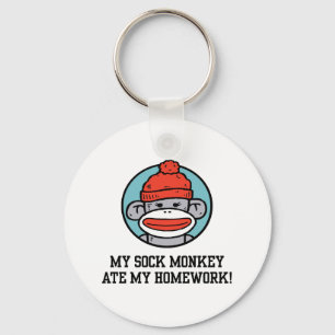 Funny Sock monkey Nyckelring