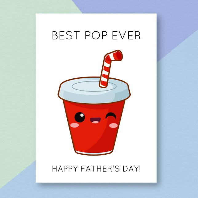 Funny Soda Best Pop Pun Fars dag Card Kort (Skapare uppladdad)