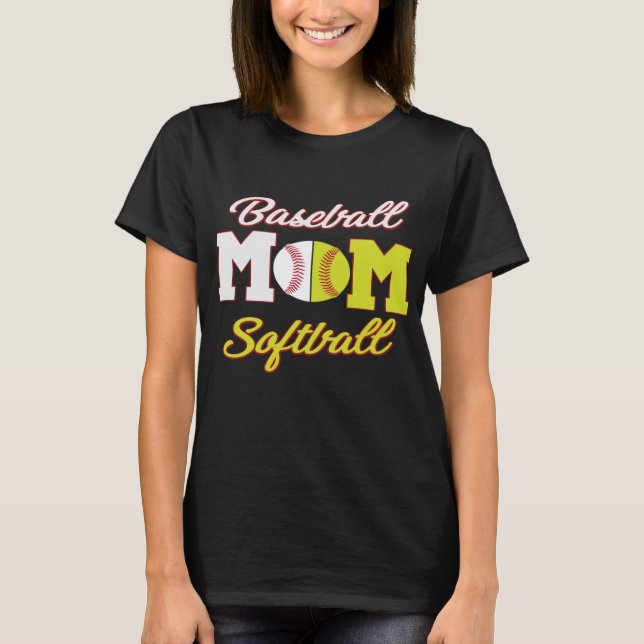 Funny Softball Baseball Mamma för kvinnor T Shirt (Framsida)
