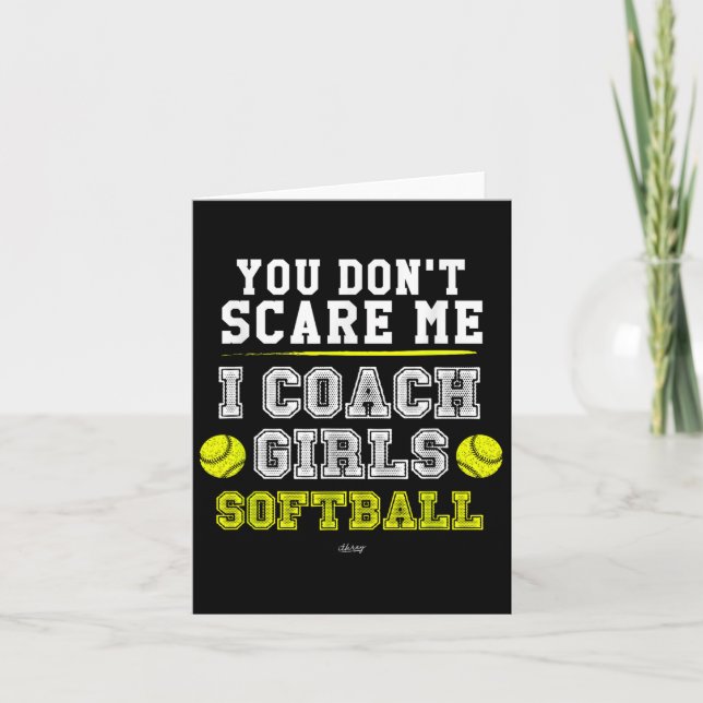 Funny Softball Coach You Don't E Me I Coach Girls  Kort (Framsida)