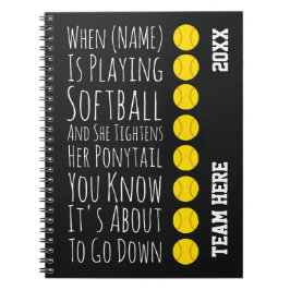 Funny Softball Gifts Player Team Girls Women Her Anteckningsbok