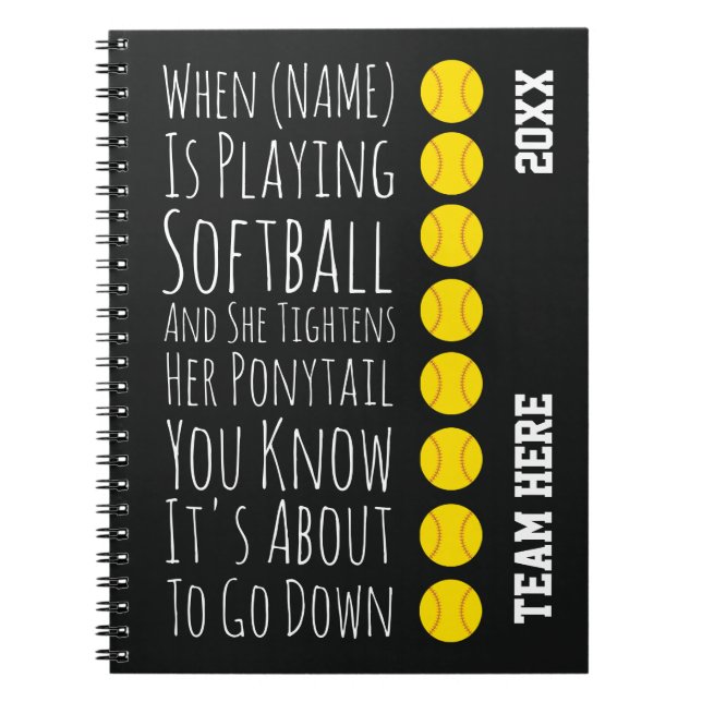 Funny Softball Gifts Player Team Girls Women Her Anteckningsbok (Framsidan)