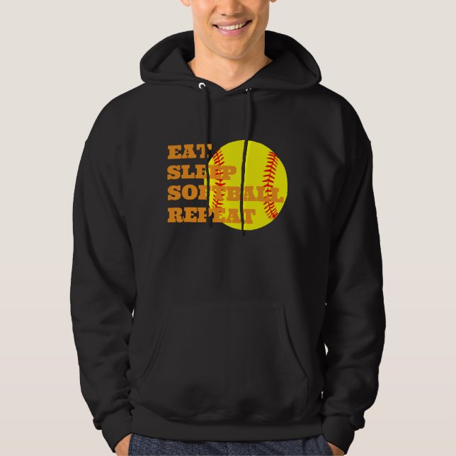 Funny Softball Hoodie - Anpassningsbar Baseball De (Framsida)
