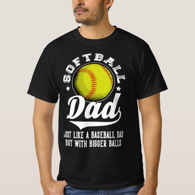 Funny Softball Pappa T Shirt (Framsida)