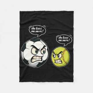 Funny Softll Soccer Girl Women Daughter She Love M Fleecefilt