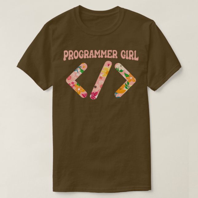 Funny Software Computer Programmer Girl Girl T Shirt (Design framsida)