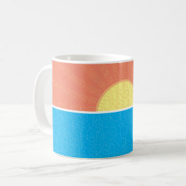Funny Sol och Sharks Summer Kaffemugg