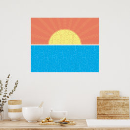 Funny Sol och Sharks Summer Poster