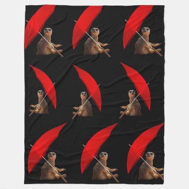 Funny Sol Smart Meerkat under Parbrella Fleecefilt (Framsidan)