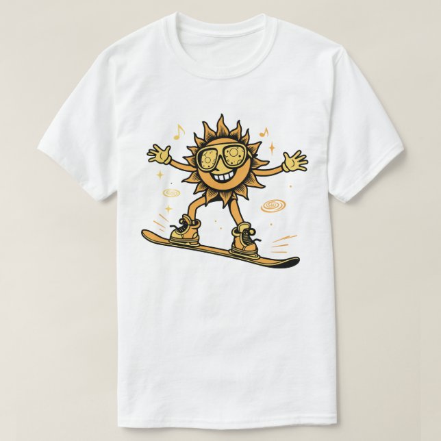 Funny Sol Snowboarding T Shirt (Design framsida)