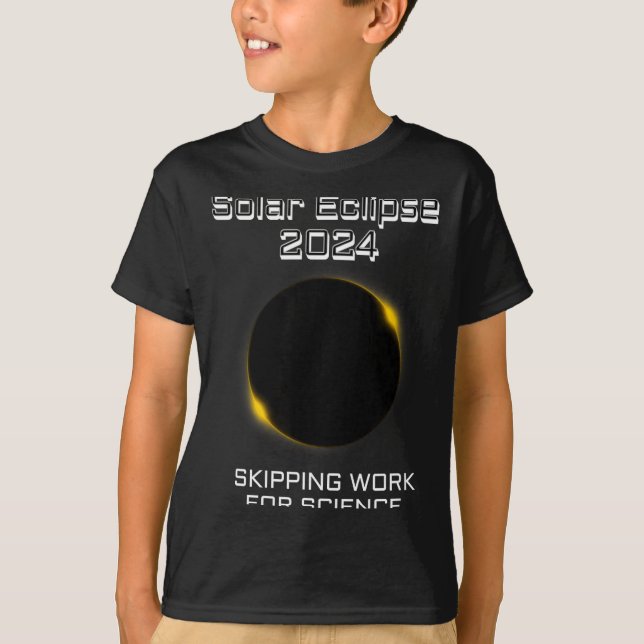 Funny Solar Eclipse Skipping Work Science T Shirt (Framsida)