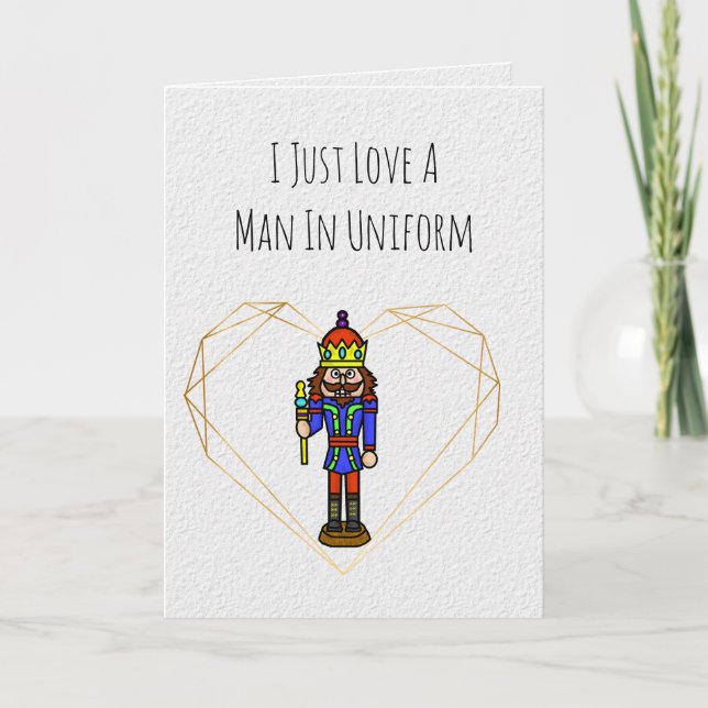 Funny Soldier Valentines Day Card Kort (Framsida)
