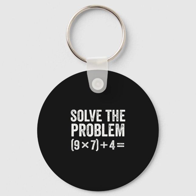 Funny Solve The Problem 67 Meme Six Seven  Nyckelring (Framsida)