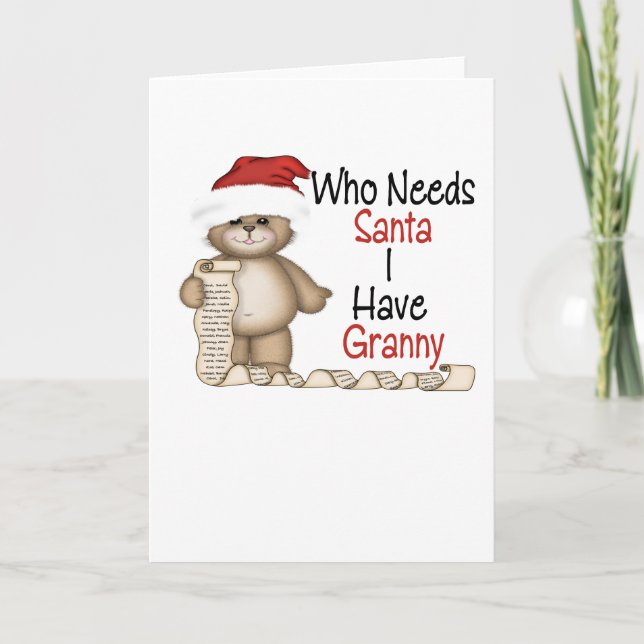 Funny som behöver Santa Granny Helgkort (Framsida)