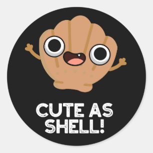 Funny som Snäcka Funny Seashell Pun Mörk BG Runt Klistermärke