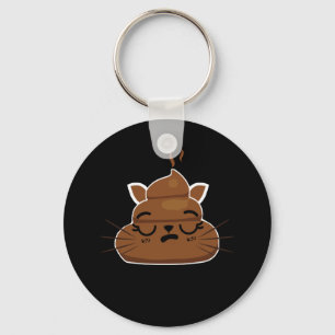 Funny Sömnig Cat Emoji Pajama Poo Emoticon Humor Nyckelring