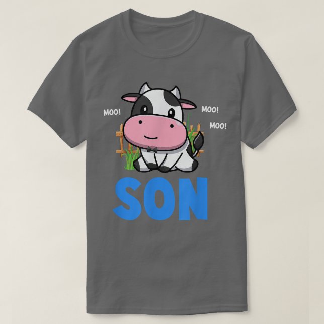 Funny Son Cow Cute Farmer Birthday Matching Fa T Shirt (Design framsida)
