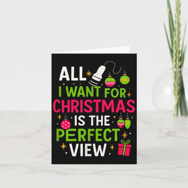 Funny Sonographer Christmas - Holiday Ultrasound T Kort (Framsida)