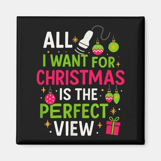 Funny Sonographer Christmas - Holiday Ultrasound T Magnet (Framsidan)