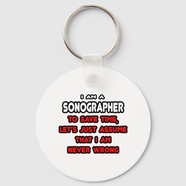 Funny Sonographer T-Shirts and Gifts Nyckelring (Framsida)