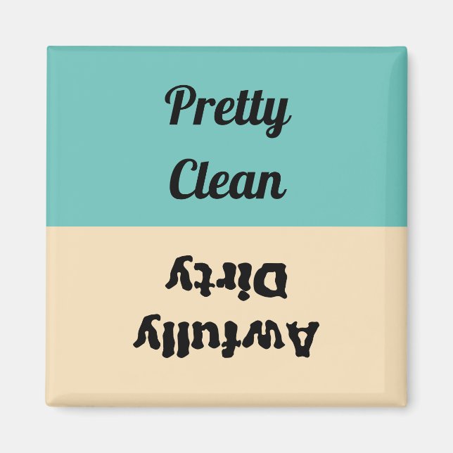 Funny Söt Clean Awully Dirty Dishwasher Magnet (Framsidan)