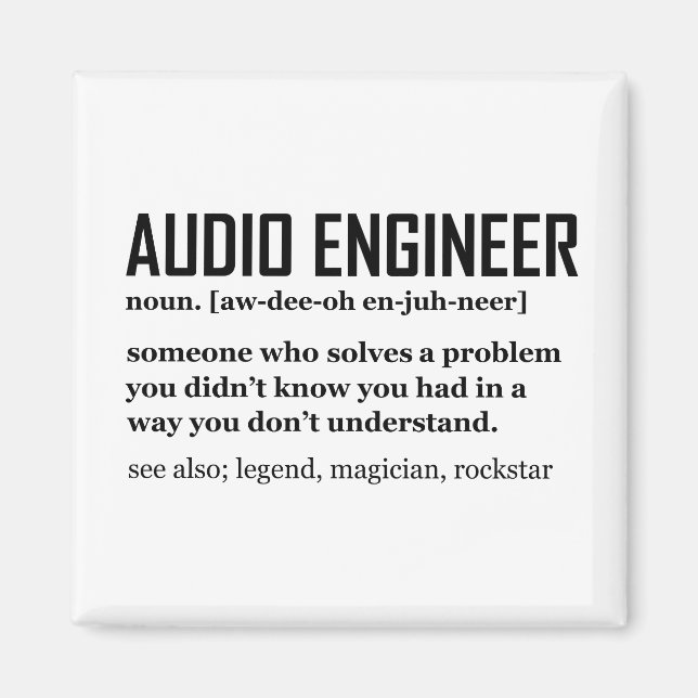 Funny Sound Engineer Audio Engineering Definition Magnet (Framsidan)