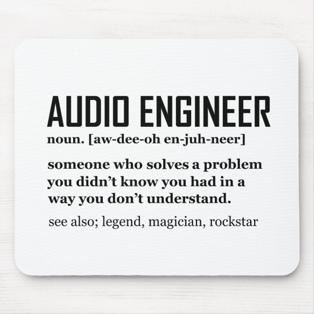 Funny Sound Engineer Audio Engineering Definition Musmatta (Framsidan)