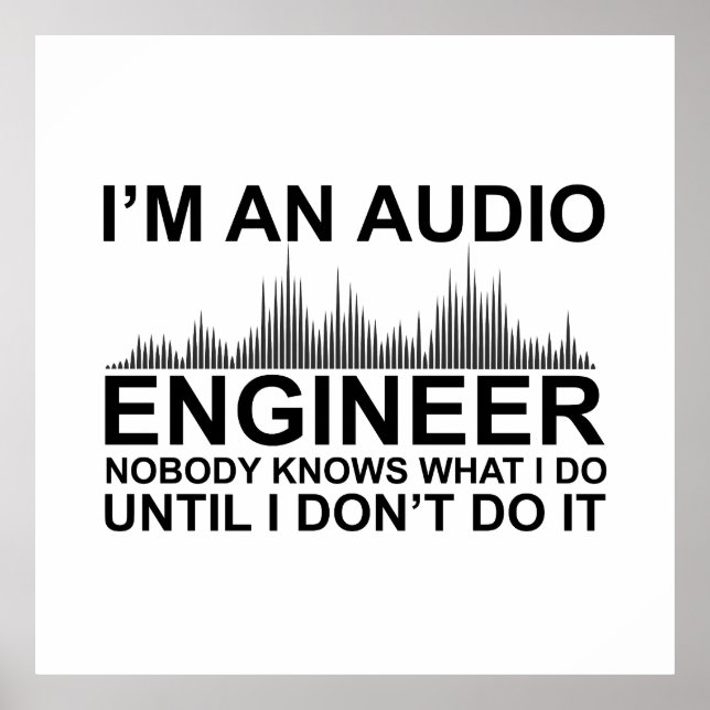 Funny Sound Engineer saying Audio Engineering Poster (Framsidan)