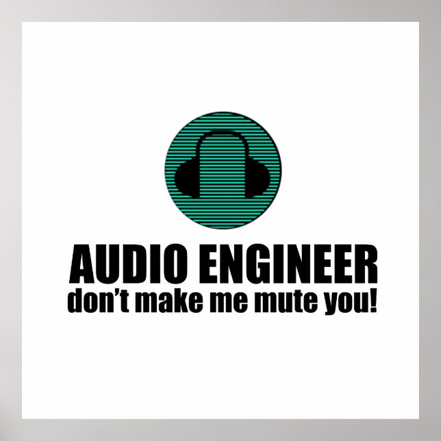 Funny Sound Engineer saying Audio Engineering Poster (Framsidan)
