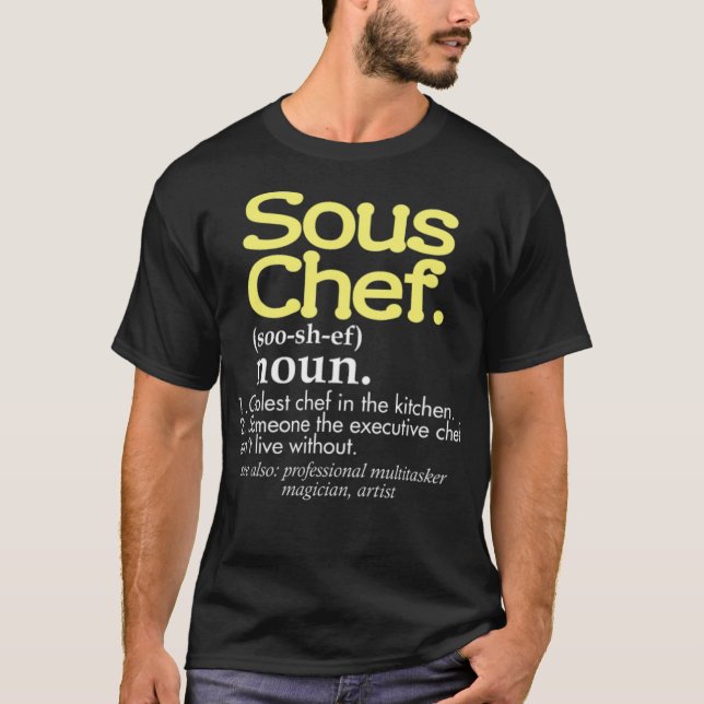 Funny Sous Chef Definition Coolest Chef i pirat T Shirt (Framsida)