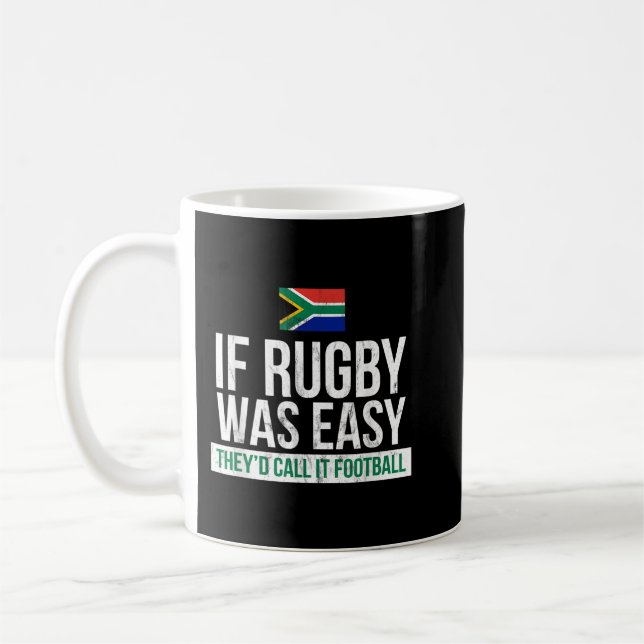 Funny South Afrika Rugby-Rugby Kaffemugg (Vänster)