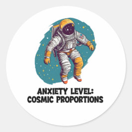 Funny Space Anxiety Sticker Runt Klistermärke