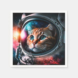 Funny Space Cat Astronaut Kattunge Galaxy Universe Pappersservett