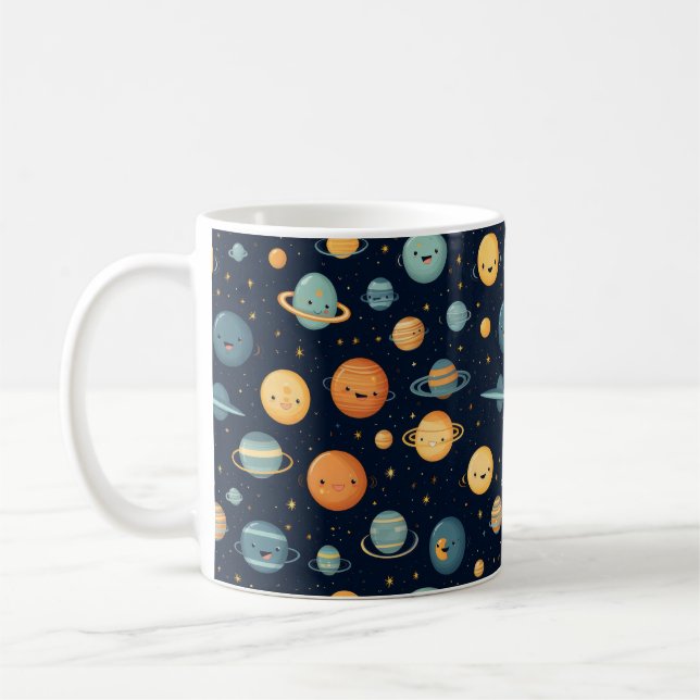 Funny Space Mönster Kaffemugg (Vänster)