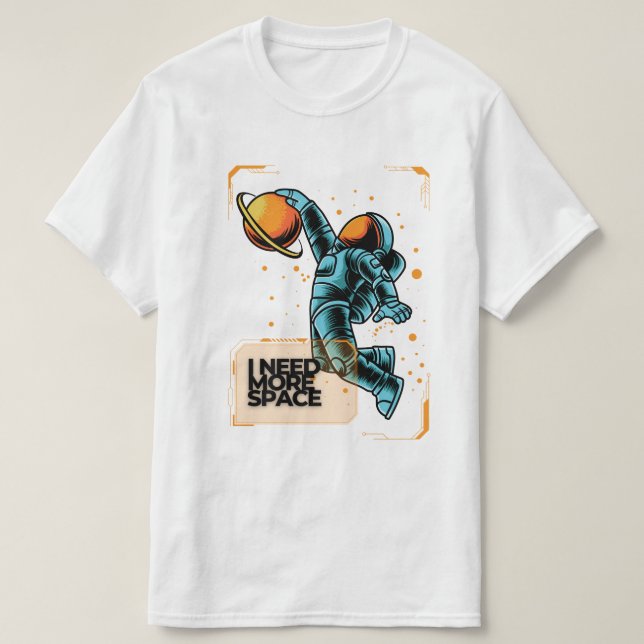 funny Space Slam Dunk T Shirt (Design framsida)