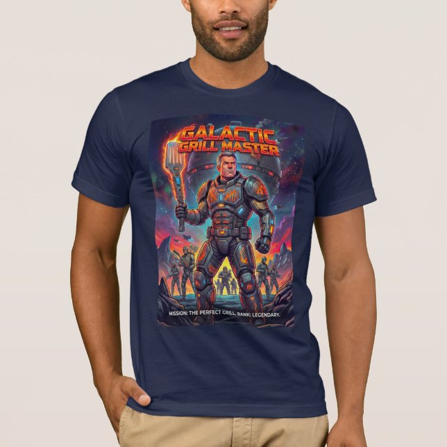 Funny Space Soldier BBQ Grill Master Parody T Shirt (Framsida)