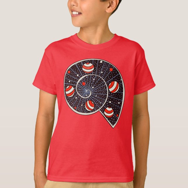 Funny Space Spiral Galaxy Kids T Shirt (Framsida)