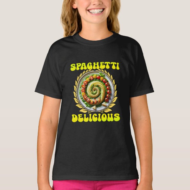 funny spaghetti delicious quote design  t shirt (Framsida)