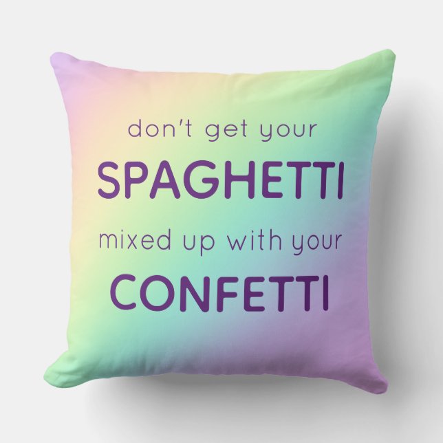 Funny Spaghetti och Confetti Kudde (Framsida)