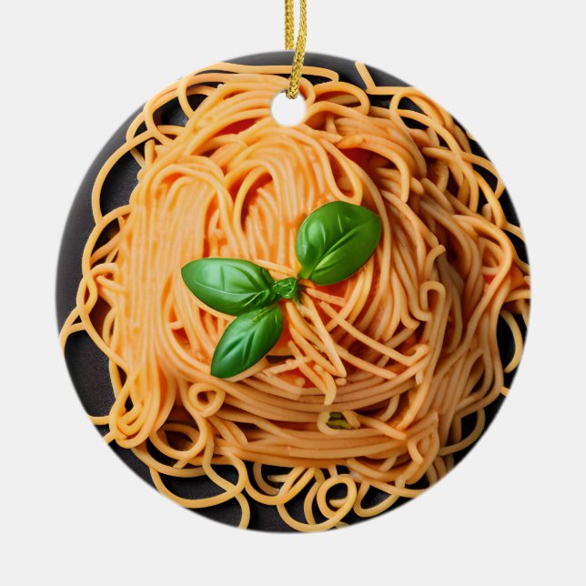 Funny Spaghetti Pun jul Julgransprydnad Keramik (Framsidan)