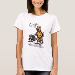 Funny Spanish Dog Walking Human Therian Comic T Shirt