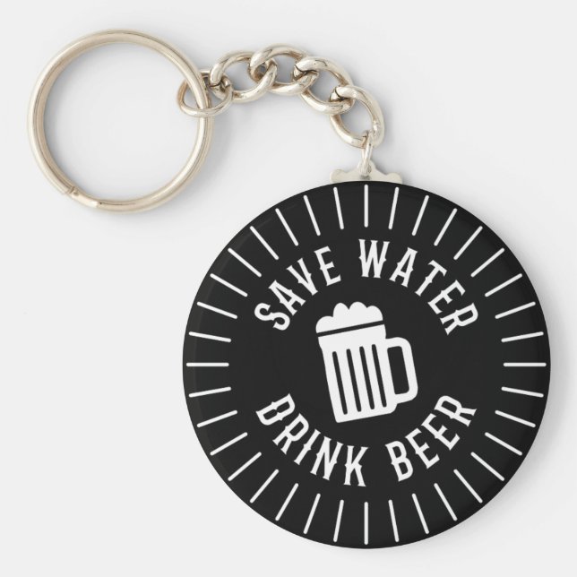 Funny Spara Vatten Drink Beer Keychain Nyckelring (Framsidan)