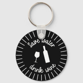 Funny Spara Vatten Drink Vin Nyckelring