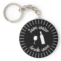Funny Spara Vatten Drink Vin Nyckelring