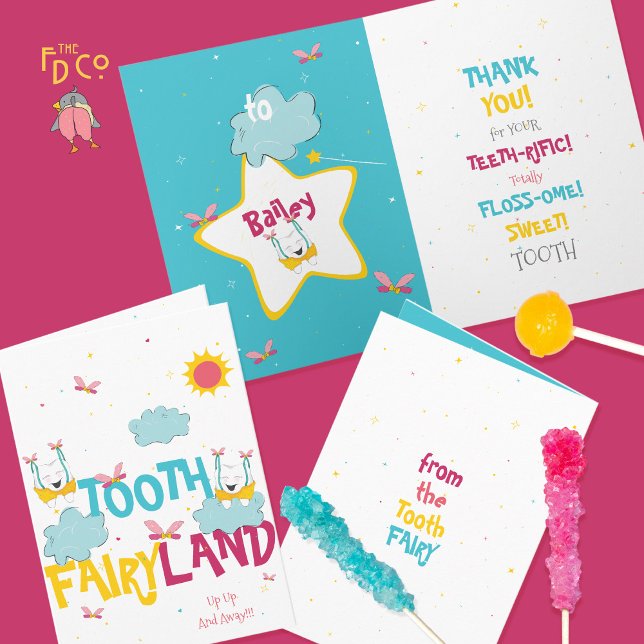 Funny Sparkly Magic Tooth Fairy Tack Kort (Skapare uppladdad)