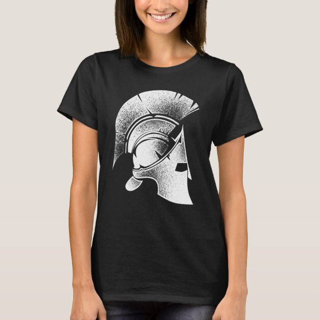 Funny Spartan Grekiska Helmet Cute Gladiator Manar T Shirt (Framsida)