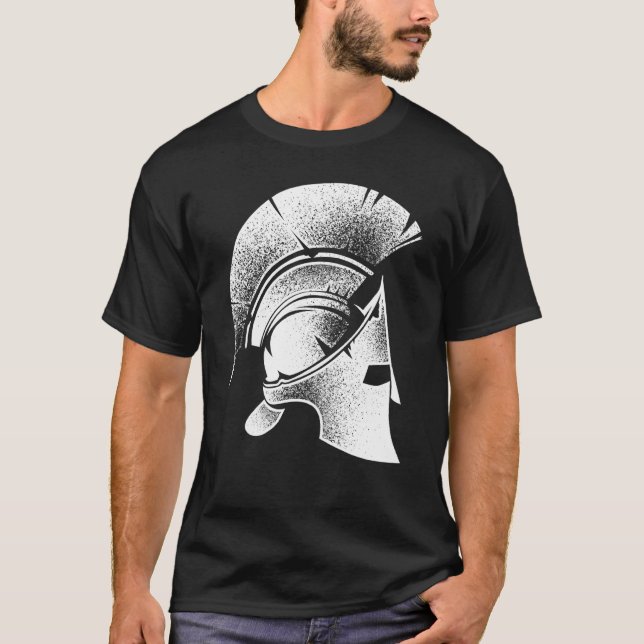 Funny Spartan Grekiska Helmet Cute Gladiator Manar T Shirt (Framsida)